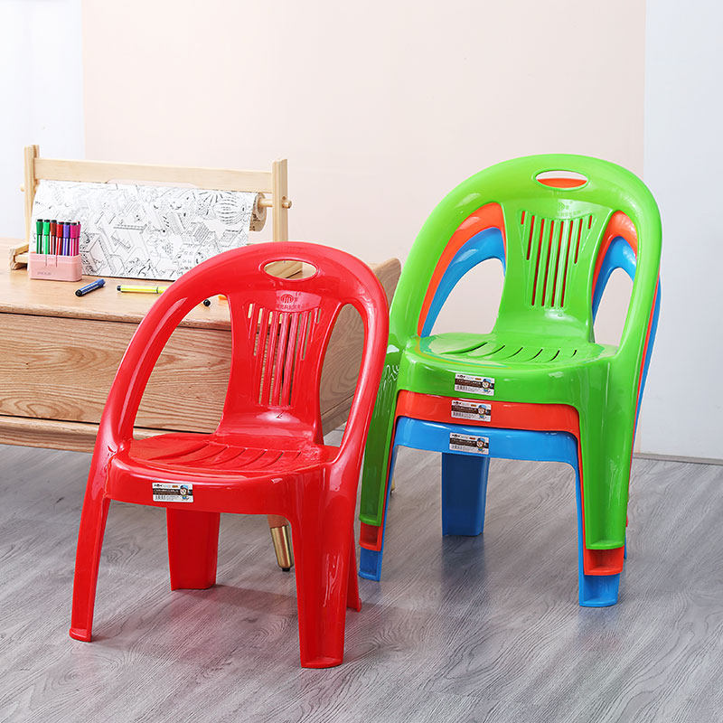 Fashion Minima Child Plastic Leaning Back Chair Living Room Tea Table Backrest Short Stool Adults can sit solid and solid non-slip chair