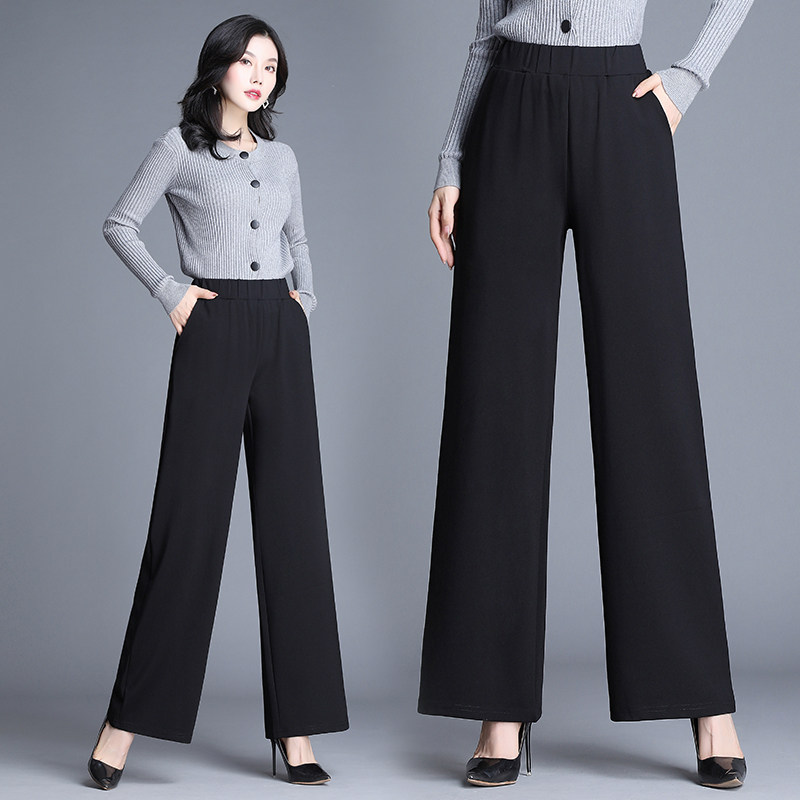 Pendant Sensation Broadlegged Pants Woman High Waist Pituality Loose Straight Cylinder Large Size Pants Enlarge Fat Mm New Spring Autumn Casual Pants