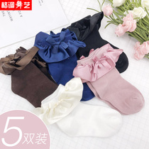 spring autumn children's lace socks girl princess lace socks baby cotton socks silk lace socks white dance socks