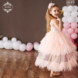 Наряд маленькой принцессы, розовый наряд для музыкальных выступлений, короткое платье, подарок на день рождения, в западном стиле