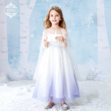 Белый детский наряд маленькой принцессы, свадебное платье, вечернее платье, «Холодное сердце»