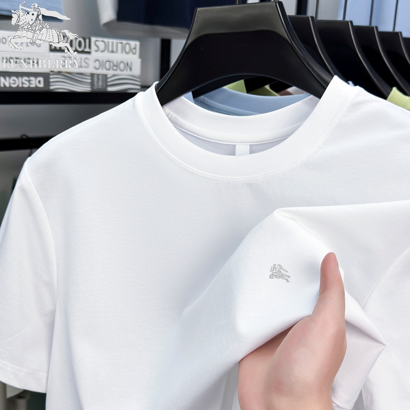 British Burberry Men's Short-Sleeved T-Shirt 2026 New Summer Men's Ice Silk Half-Sleeved Top Round Neck T-Shirt British Burberry Men's Short-Sleeved T-Shirt 2026 New Summer Men's Ice Silk Half-Sleeved Top Round Neck T-Shirt