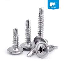 Factory direct sale 410 stainless steel large flat head cross dovetail self-tapping self-drilling tail nail with pad M4 2M4 8