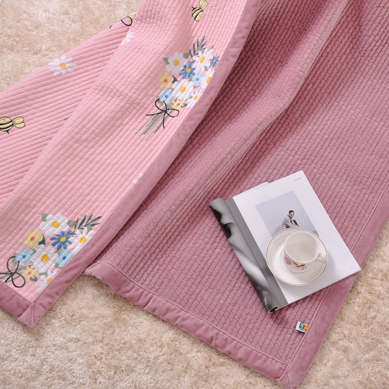 South Korea imported milk velvet bed cover double-sided dual-use single-piece winter pure cotton naked sleeping South Korean bed cover double-sided sheets