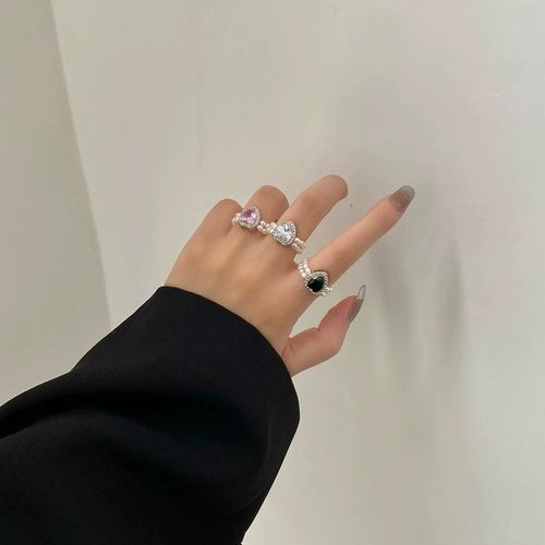 Брендовое кольцо из жемчуга в форме сердца, популярно в интернете, на указательный палец