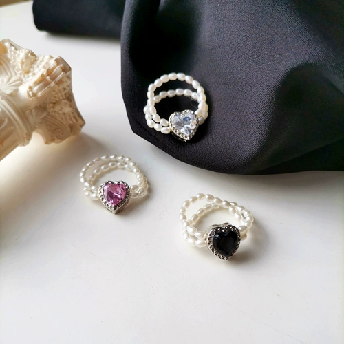 Брендовое кольцо из жемчуга в форме сердца, популярно в интернете, на указательный палец