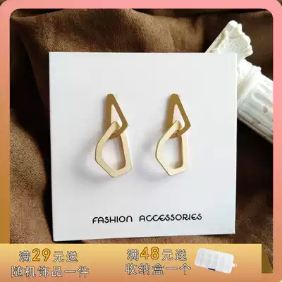 S925 silver needle irregular geometric triangle earrings metal temperament fashion earrings street shot Net red earrings 224