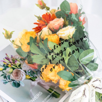 Printed cellophane transparent thickened flower wrapping paper Tanabata English opp Plastic package flower material Rose bouquet