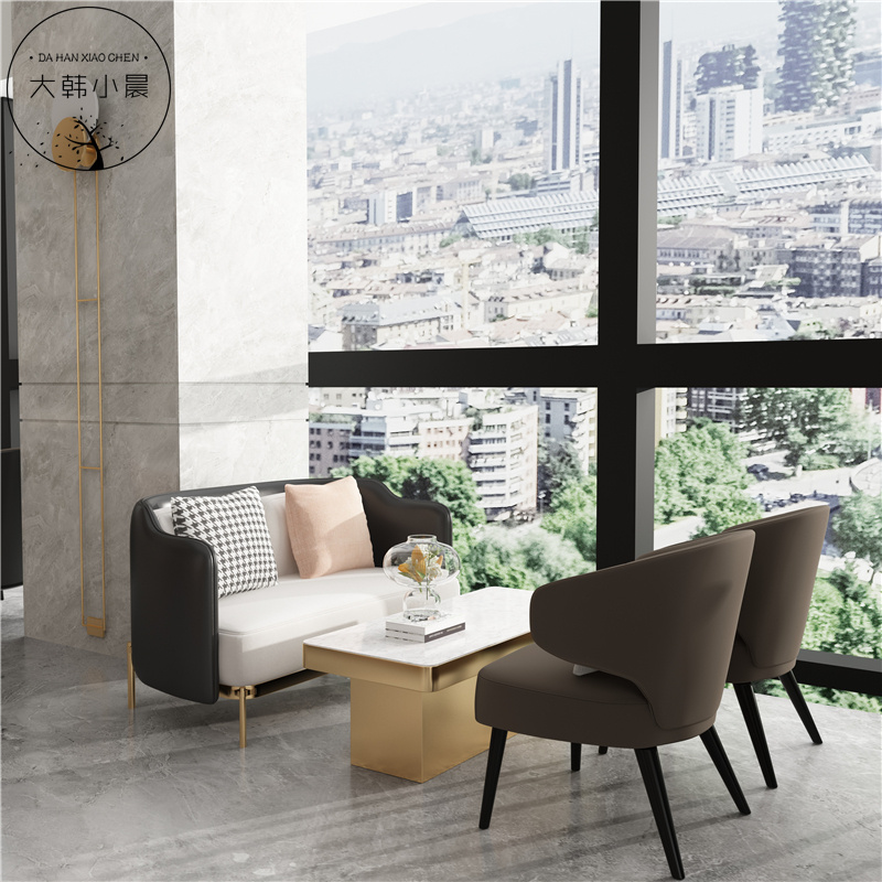 Sample House Display Center Office Negotiation Sofa Double Composition Modern Brief Clubhouse Lounge Reception Hotel Furniture Custom Cassette