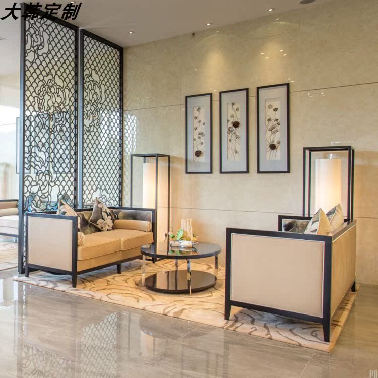 Sample House Display Center Negotiation Sofa Combination Modern Chinese Style Hotel Clubhouse Reception Cassette-Like Board Room Marketing Center Furniture