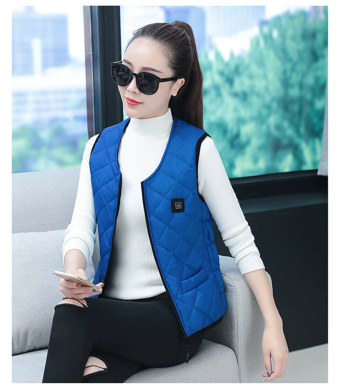 Điều khiển nhiệt độ thông minh sạc điện sưởi ấm áo vest cotton sưởi ấm áo vest tự sưởi ấm mùa đông ấm áp toàn thân quần áo vest dành cho nữ áo điện sưởi ấm quần áo sưởi ấm