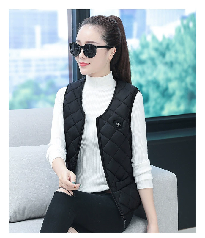 Điều khiển nhiệt độ thông minh sạc điện sưởi ấm áo vest cotton sưởi ấm áo vest tự sưởi ấm mùa đông ấm áp toàn thân quần áo vest dành cho nữ áo điện sưởi ấm quần áo sưởi ấm