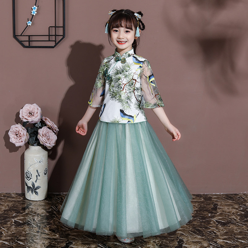 Girl Girl Little Girl Hanfu Children Ancient Dress Superfairy Skirt China Wind Gufeng Baby Dont Long Sleeve Autumn Clothing Suit