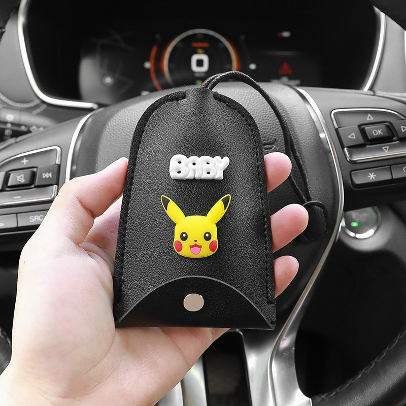 Car key bag creative cartoon car Korean cute handmade key protection leather case universal ladies net red