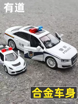 A8 police car toy alloy car model boy children metal police car 110 back force public security toy car