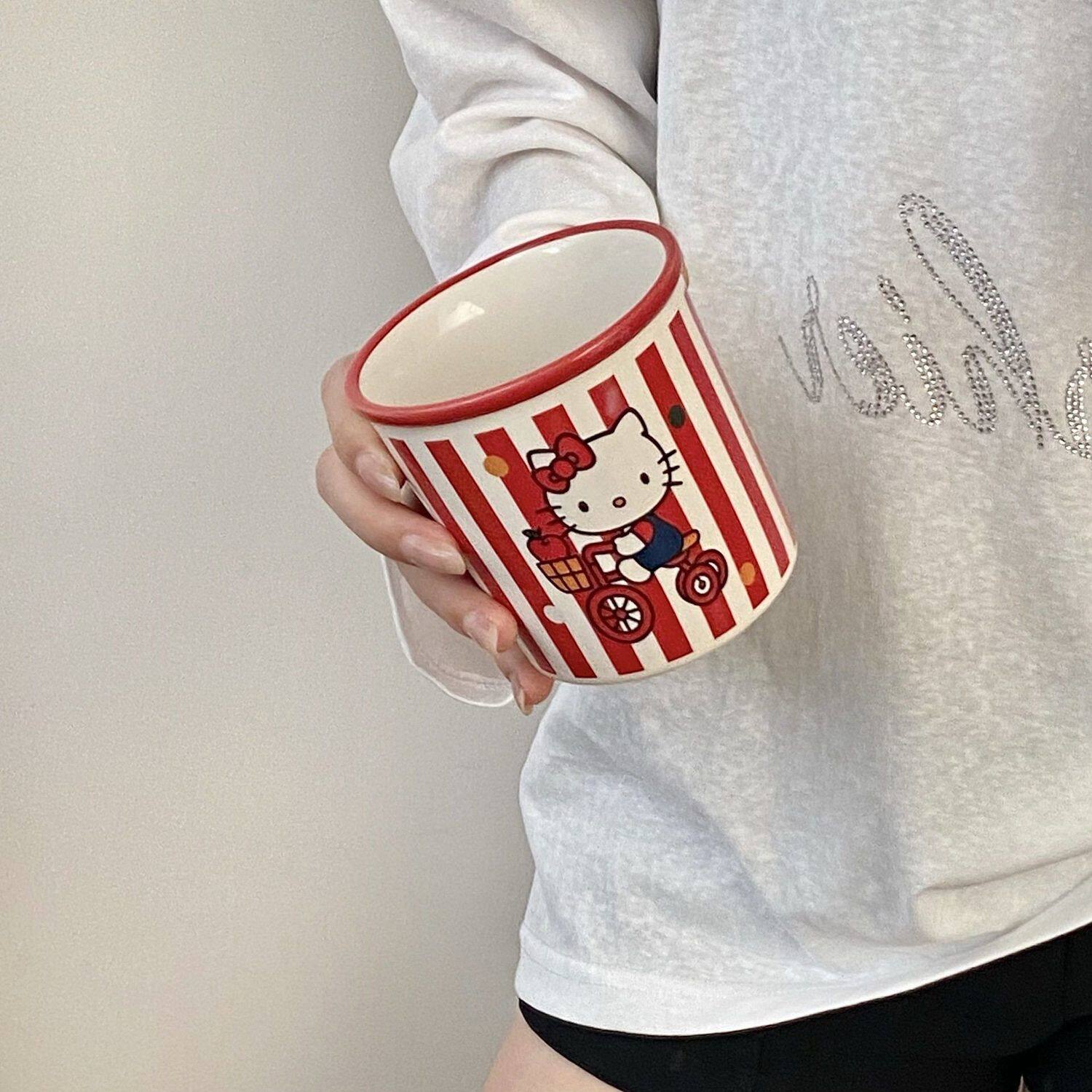 Вазы керамические 卡通条纹陶瓷杯可爱猫咪情侣款马克杯大容量高颜值早餐杯牛奶杯子