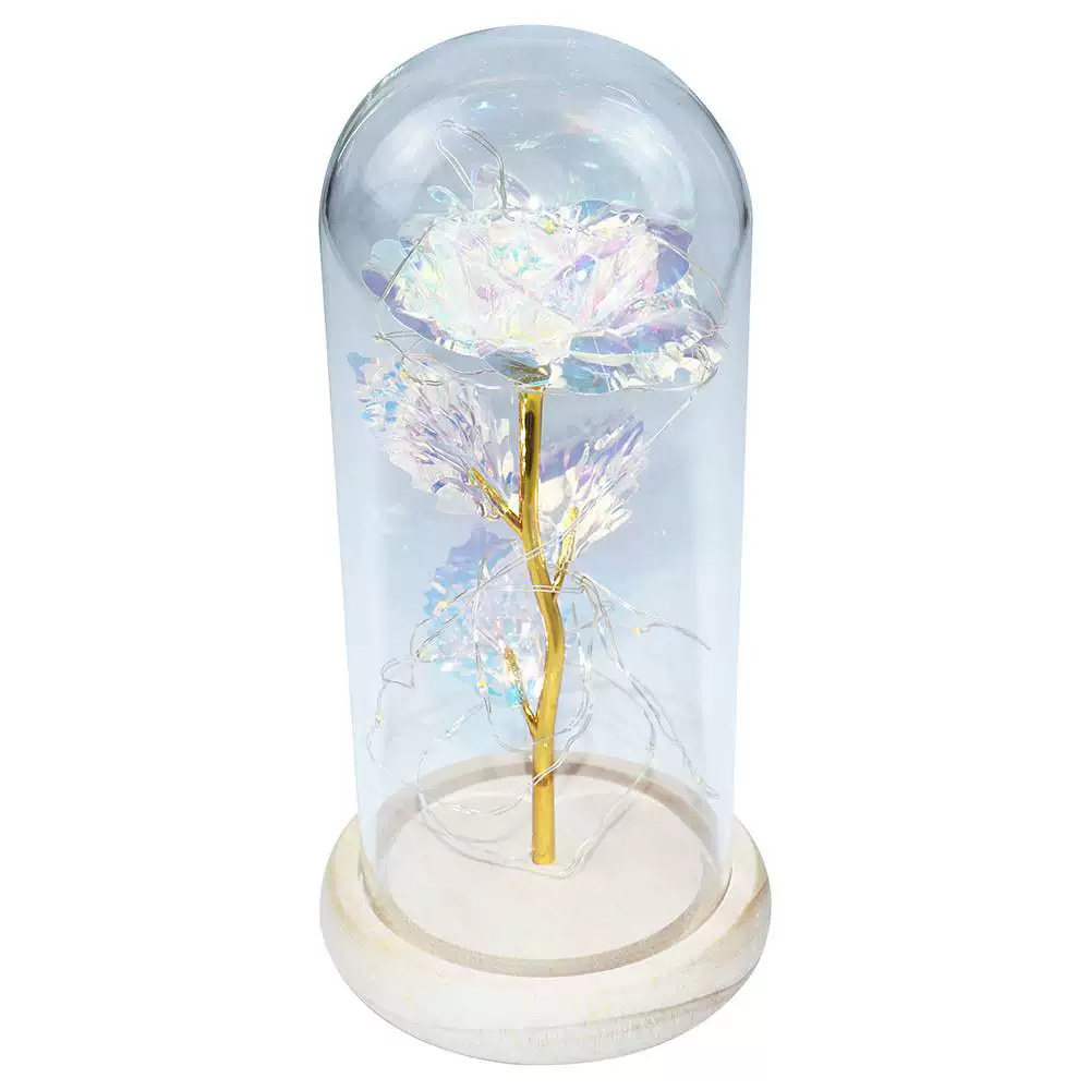 24K золотистый лист розы beauty and beast вечный цветок стеклянная крышка роза подарок на Рождество, День Святого Валентина