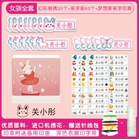 Розовая водонепроницаемая именная наклейка, печать, с вышивкой, 60 шт