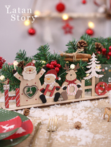Christmas decorations elk wooden small pendulum shop scene with gifts for elderly small accessories children