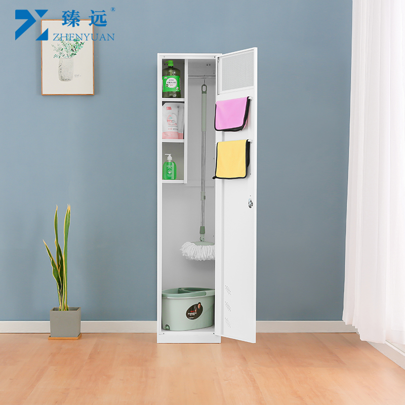 Manufacturers stainless steel cleaning cabinet Household hygiene cabinet cleaning tools storage cabinet Balcony mop cabinet Broom storage