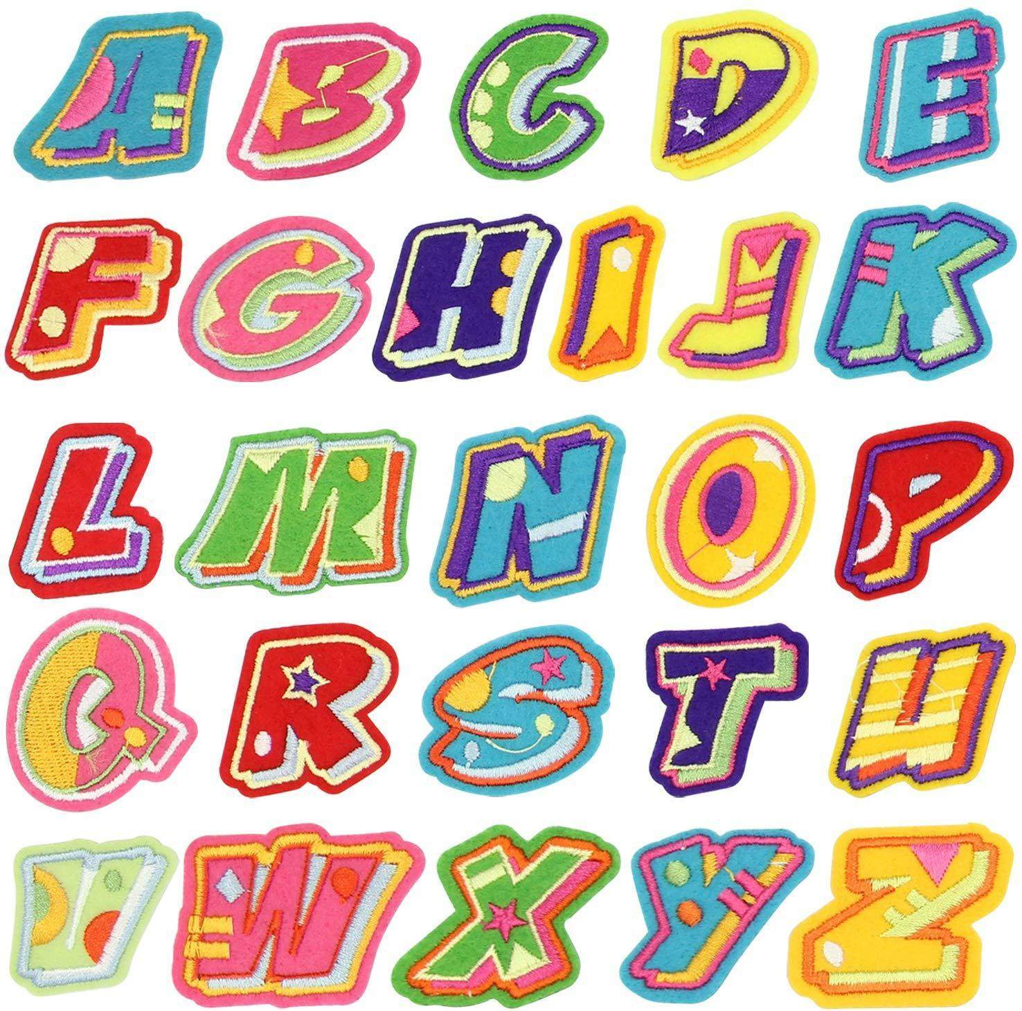 Couple letter cloth stickers color 26 letters cloth stickers embroidery stickers T-shirt decoration hole stickers A-Z English letter stickers
