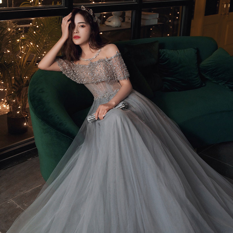 Evening gown woman 2022 new toast to brides with lean bridesmaids high-end banquets with long version of main gown dress