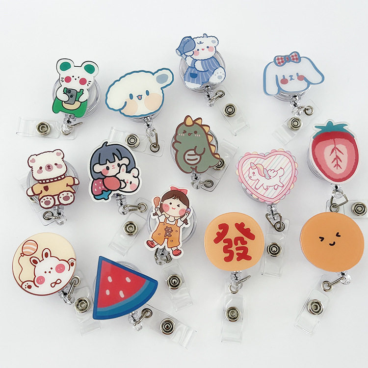 Chest name tag clip kindergarten badge clip buckle doctor nurse badge listing clip cartoon cute easy-to-pull buckle