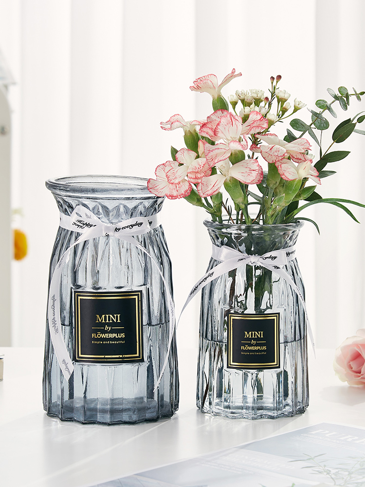 Fire hand - made red glass vase transparent creative simply Nordic water - fed lily plug flower parts in tide