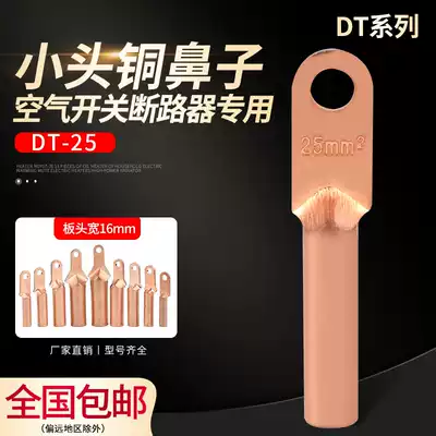 DT-25 square small head copper terminal block Molded case circuit breaker air opening special terminal block copper connector copper ear