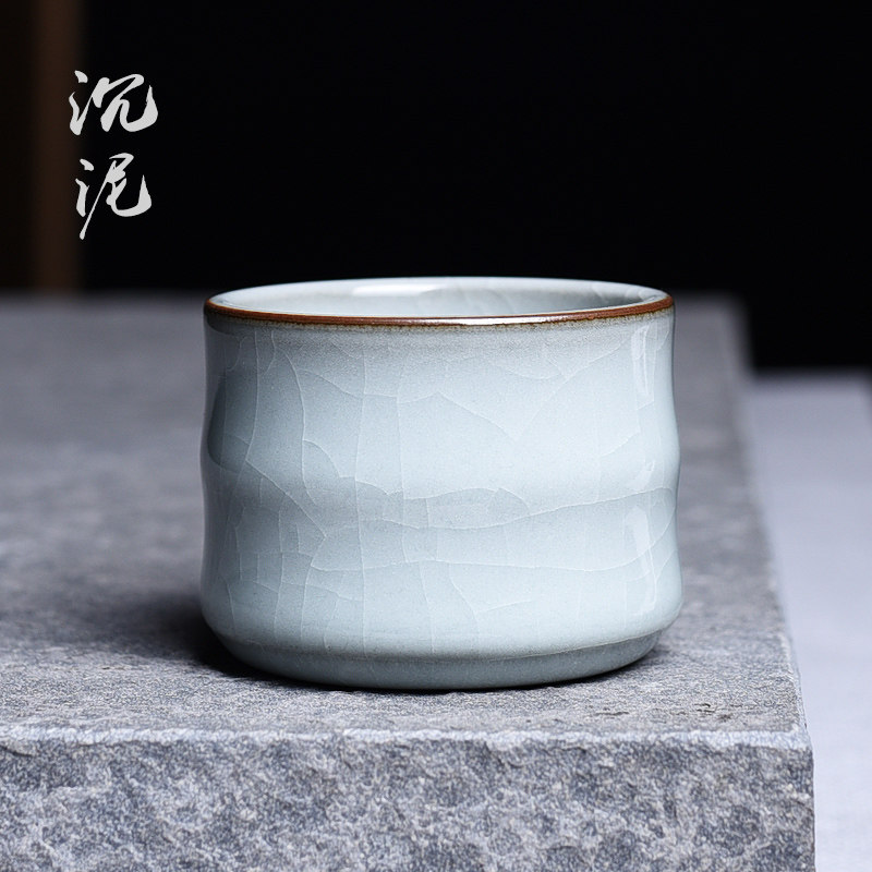 Dragon Quanqing Porcelain Zheng Xudong Pure Handmade Master's Cup Bamboo section Iron Tire Tasting Cup Purple Stomp Iron Foot Gong Qigong Fu Tea Cup