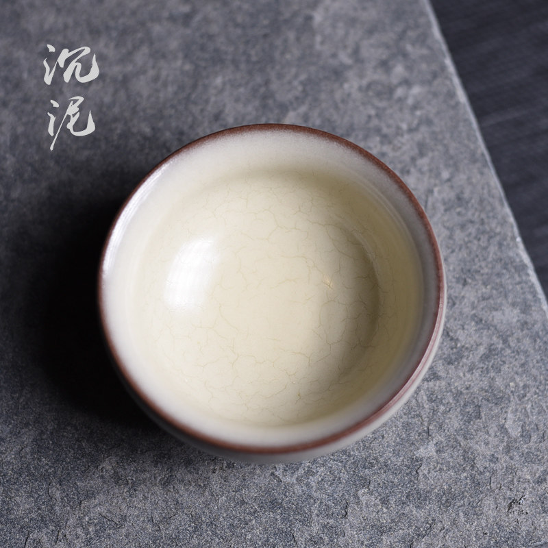 Green Porcelain Pure Handmade Pig Oil Master Cup single-cup ceramic Chuo Bronze Kiln jelly Gongfu Tea Cup Tea Red Fetal Tea Cup