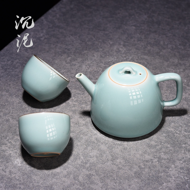 Dragon Quan Exhibition Gift One-pot Two Tea Cup Ceramic Knights Ceramic Tea Kettle Set Large Household