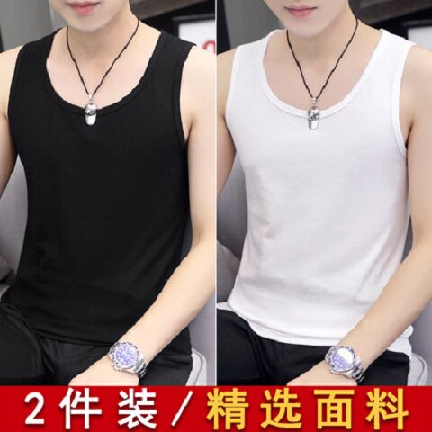 Modal vest men's sports fitness training tight-fitting self-cultivation bottoming elastic sleeveless hurdle I-shaped inner wear summer