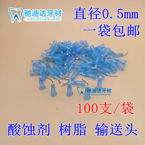 Dental Acid Etching Head Resin Paste Gel Conveying Needle Injection Head Flushing Head 100 pieces