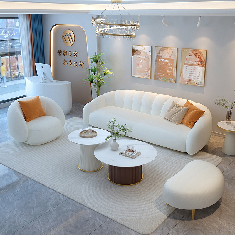 Office Sofa for Meeting Areas, Clothing Store Rest Area Reception Coffee Table Set, Beauty Salon Small Sofa 2026 New Model