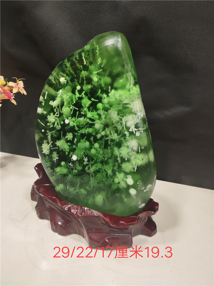 Brazilian green crystal jade red jasper ornaments strange stone original stone stone ornaments ornamental collection