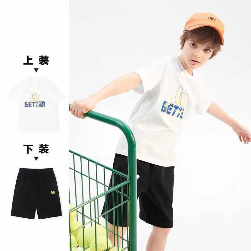 Clearance Bambara children's clothing children boys short-sleeved suit 2021 summer new children's two-piece suit middle and big children's fashion
