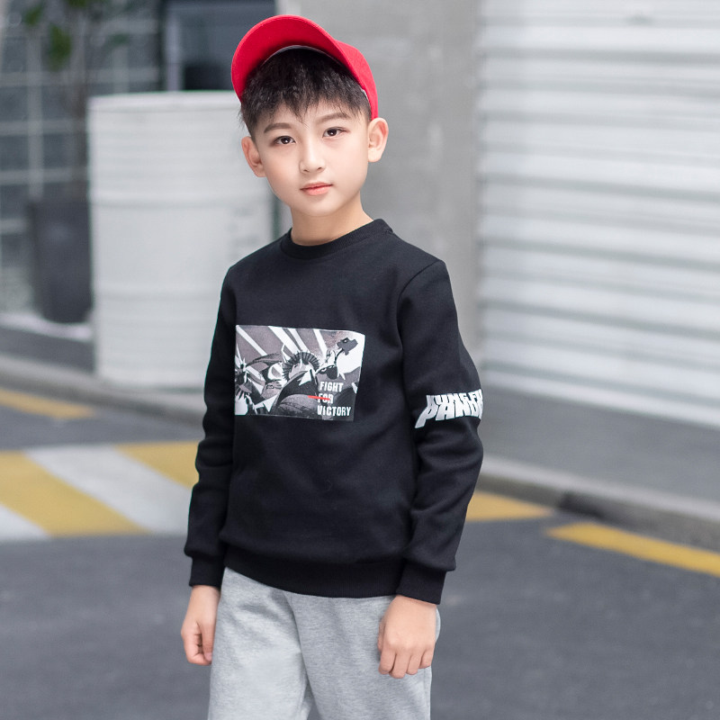 Children's clothing Bambara boy's sweater spring and autumn style 2021 new middle and big children's thin style foreign style children's long-sleeved trendy