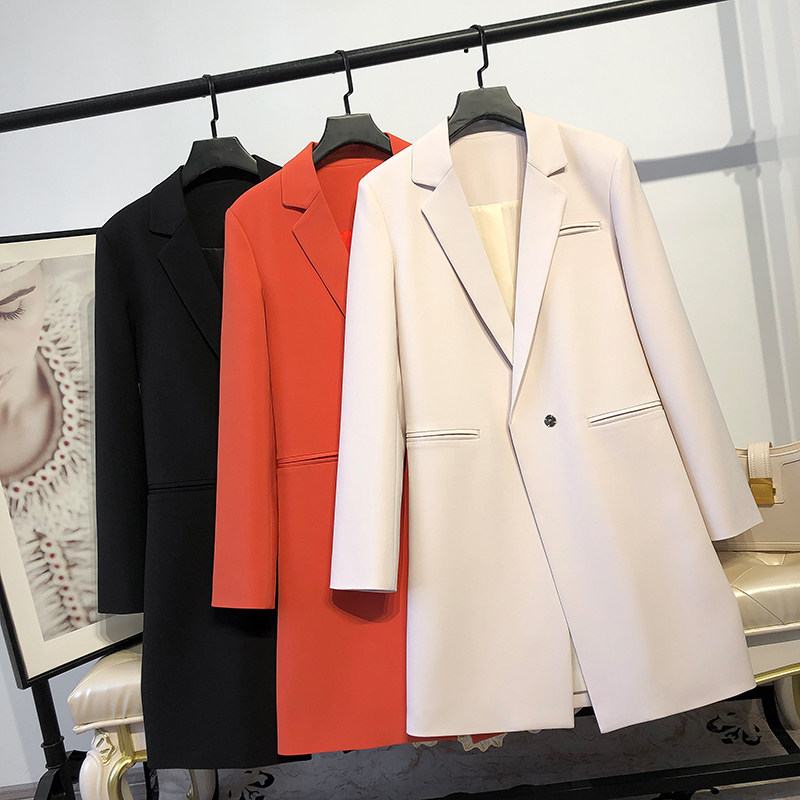 MRMW2022 years Spring new Temperament Straight in the middle of a long version of suit Women's fashion Slim Fit Jacket Jacket