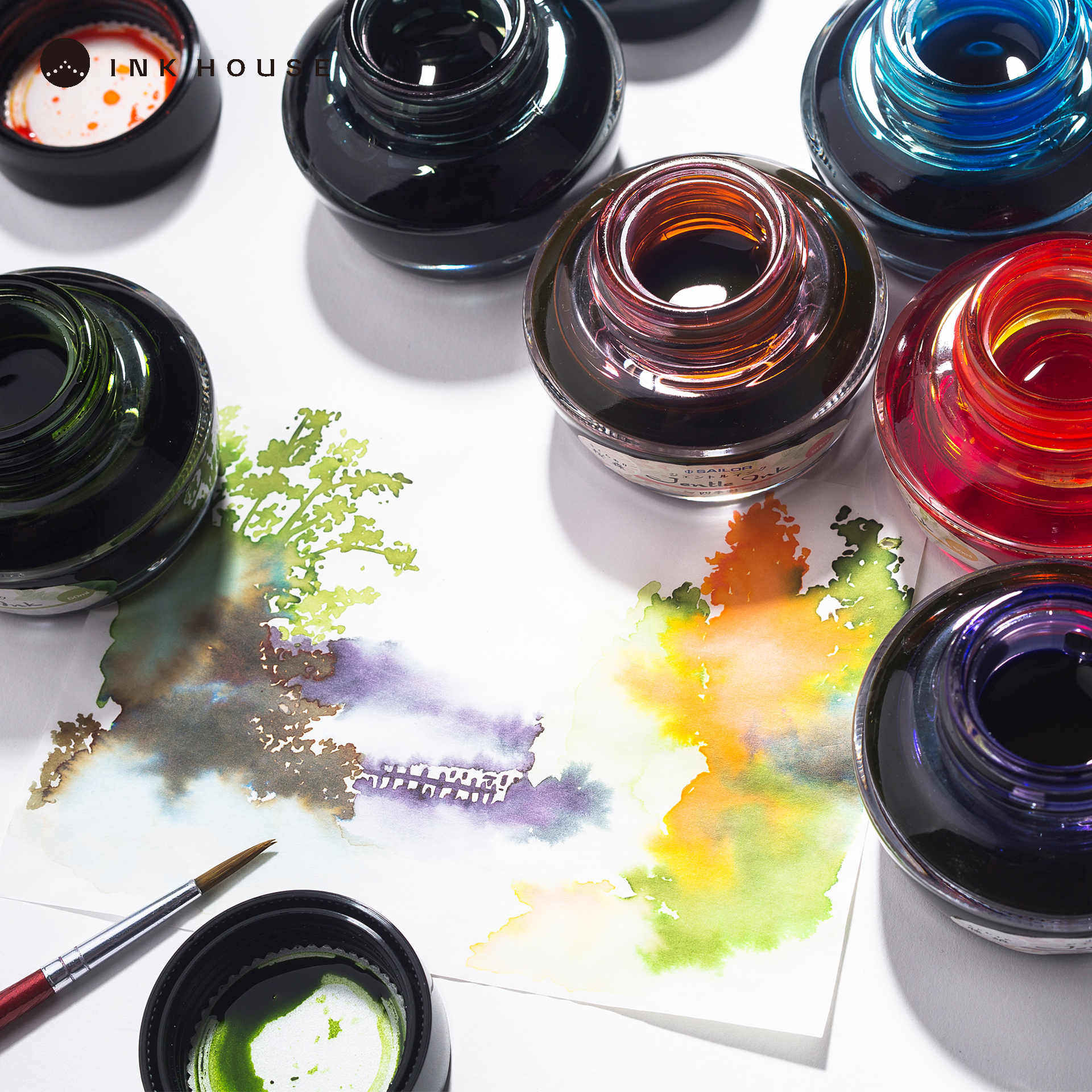 Writing Leink Reengraving Four Seasons Lottery ink pen with 50ml smooth non-carbon ink House ink house