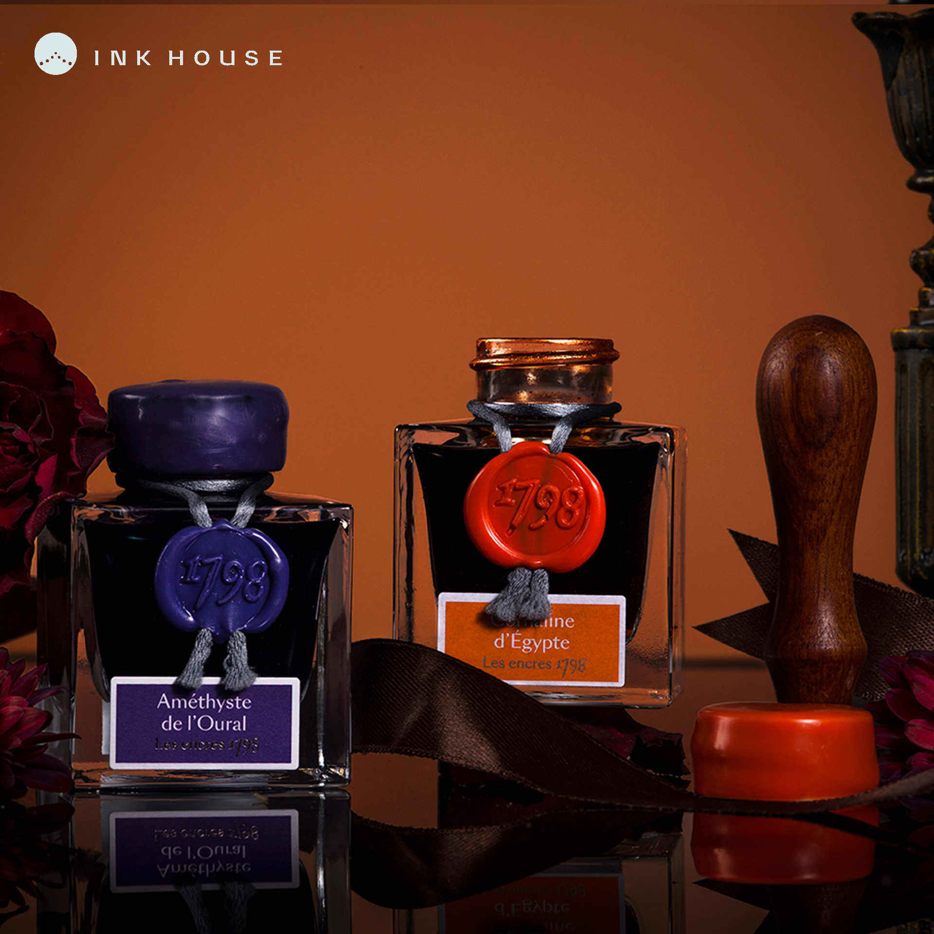 INK HOUSE ink house France Jane Hepburn This 1798 qualified silver powder ink glass pen with a dip pen Christmas retro birthday present Jacques Herbin