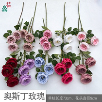 Austin rose three-bract core rose banquet hall on-site flower arrangement artificial flowers wedding photography artificial flowers