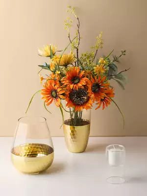 State Life ins Nordic golden light luxury glass vase modern transparent hydroponic vase home decoration ornaments