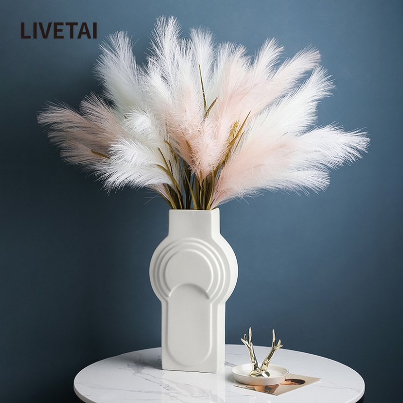 LIVETAI Nordic ins net red big reed grass simulation flower fake flower photo props light luxury decoration decoration bouquet