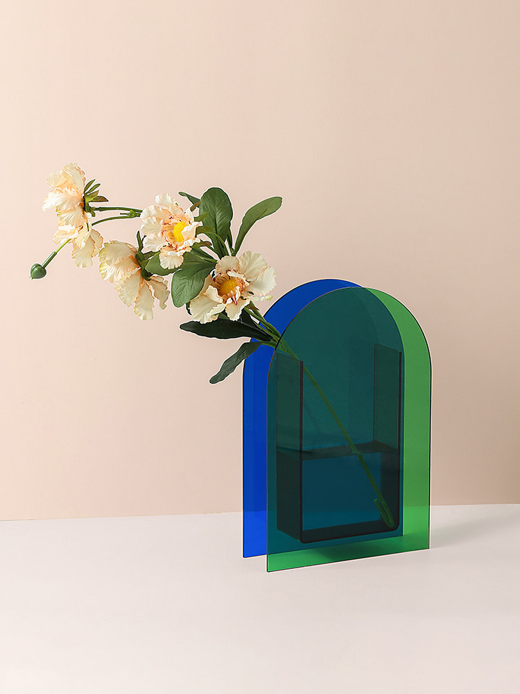 State life INS storm Pufeng Acrylic geometric transparent vase model room creative flower desktop ornaments