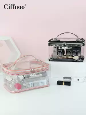 Transparent cosmetic bag women portable large capacity cosmetic bag waterproof ins Wind Super fire wash bag cosmetics storage bag