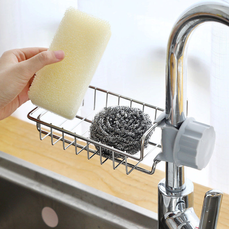 Faucet rack stainless steel punch-free kitchen drain basket sink sink sink sink rack storage supplies