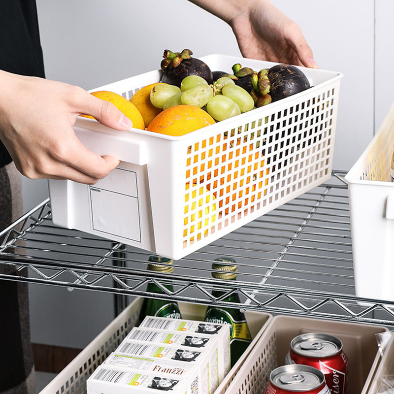 Kitchen storage basket household desktop storage basket vegetable basket bathroom sundries finishing snack box bath basket plastic bath box