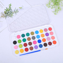Children mini solid water color paint suit 12 color small case dress beginner painting sketching watercolor suit fine art professional drawing tool portable student with hand-painted water pastry paint