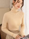 First-line ready-to-wear pile-neck sweater autumn and winter women's slim-fitting knitted sweater tight-fitting turtleneck bottoming shirt for women with high-end feel